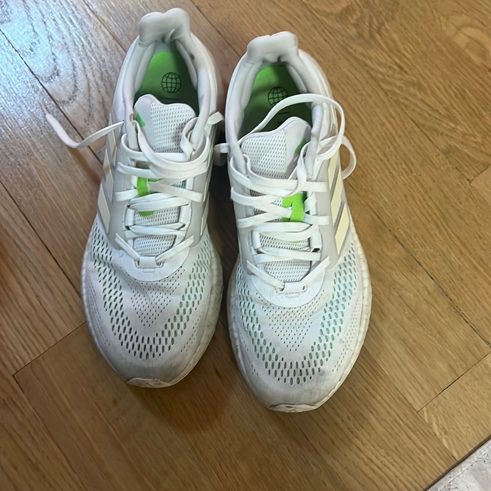 Men’s white adidas ultraboost sneakers